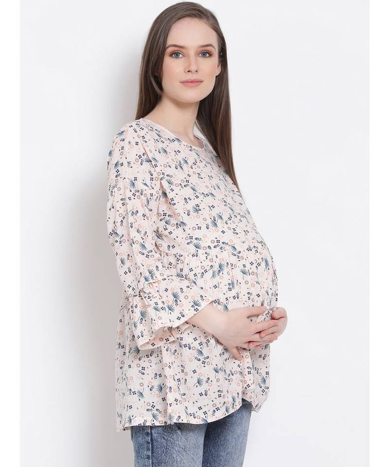 printed Peach Cotton   Top