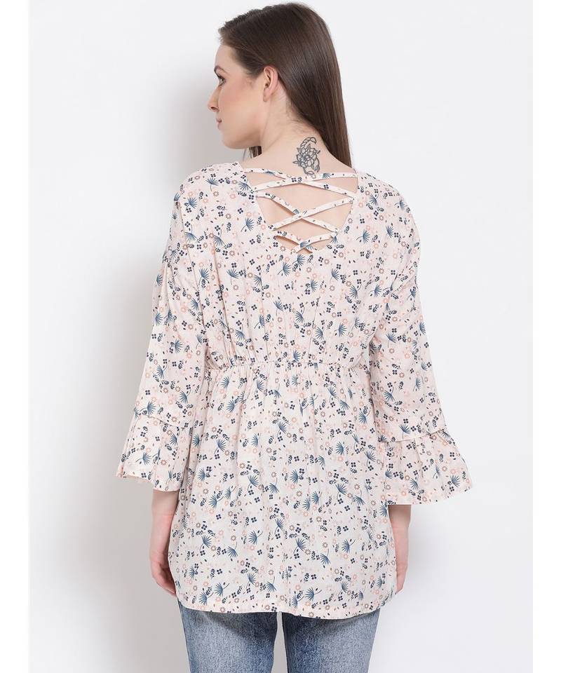 printed Peach Cotton   Top