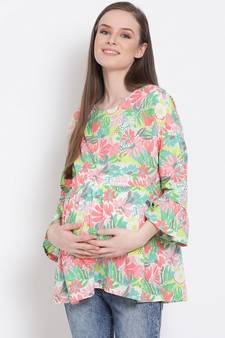 printed Multicolor Cotton   Top