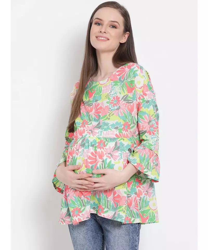 printed Multicolor Cotton   Top