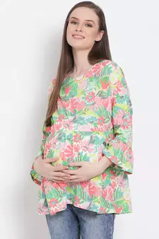 printed Multicolor Cotton   Top