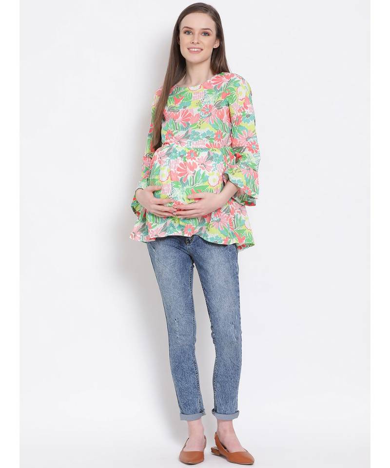 printed Multicolor Cotton   Top