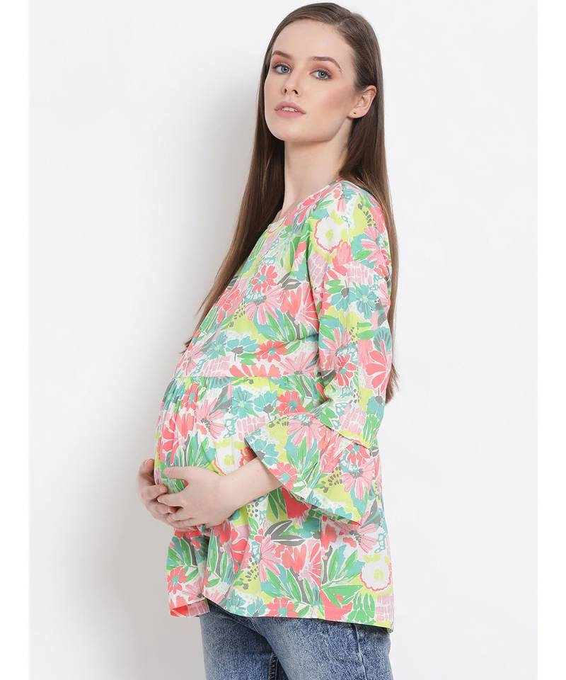 printed Multicolor Cotton   Top