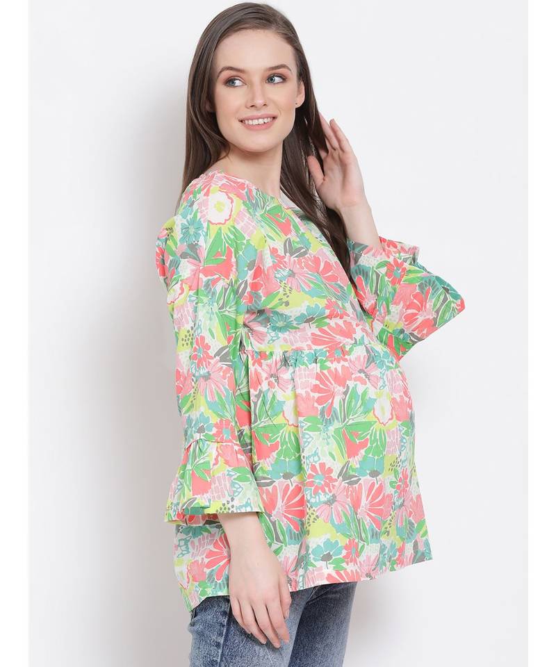 printed Multicolor Cotton   Top