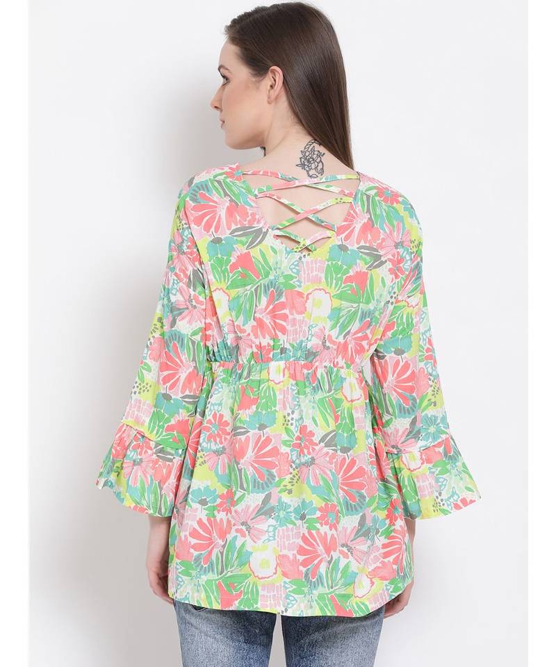 printed Multicolor Cotton   Top
