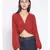 embroidered Red Viscose   Top