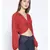 embroidered Red Viscose   Top