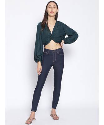 embroidered Green Viscose   Top 2
