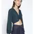 embroidered Green Viscose   Top