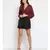 embroidered Maroon Viscose   Top
