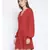 embroidered Red Viscose   Dress