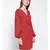 embroidered Red Viscose   Dress