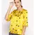 printed Yellow Polyester   Nightwear top