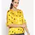 printed Yellow Polyester   Nightwear top