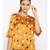 printed Brown Polyester   Nightwear top