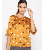 printed Brown Polyester   Nightwear top