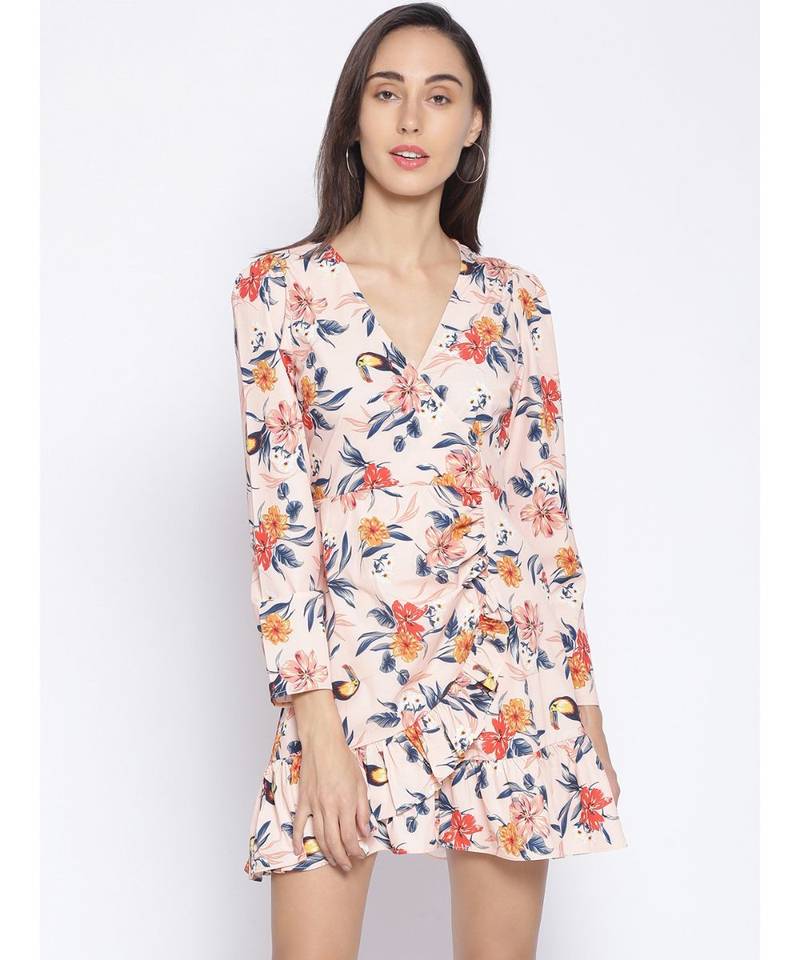 printed Multicolor Polyester   Dress