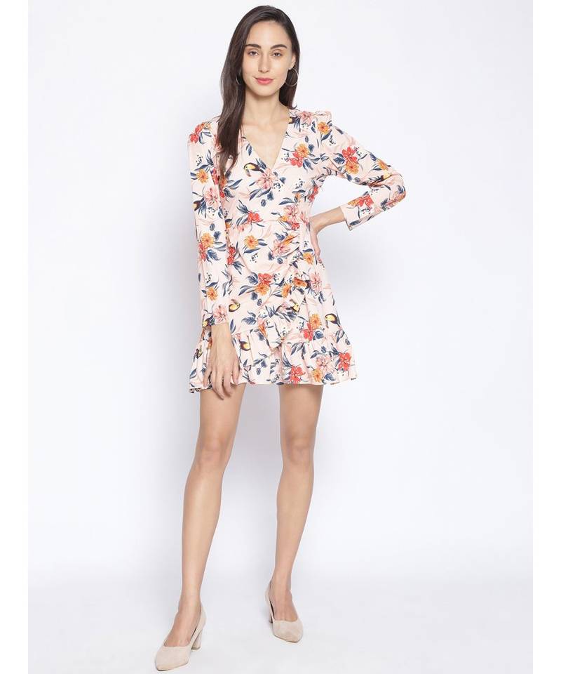 printed Multicolor Polyester   Dress