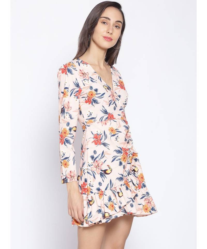 printed Multicolor Polyester   Dress