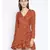 printed Brown Polyester   Dress