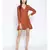 printed Brown Polyester   Dress