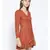 printed Brown Polyester   Dress