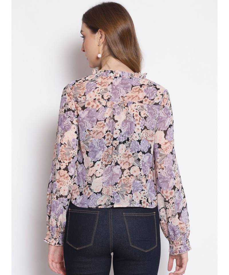 printed Multicolor Polyester   Top