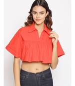 plain Red Cotton   Top