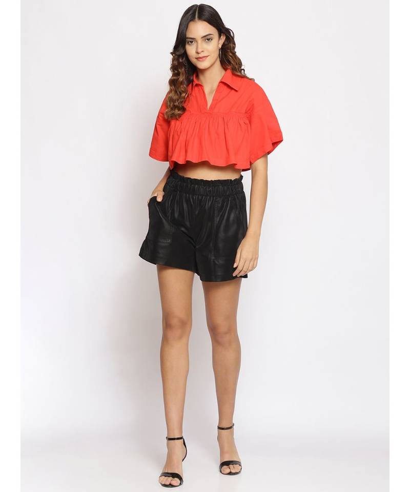 plain Red Cotton   Top