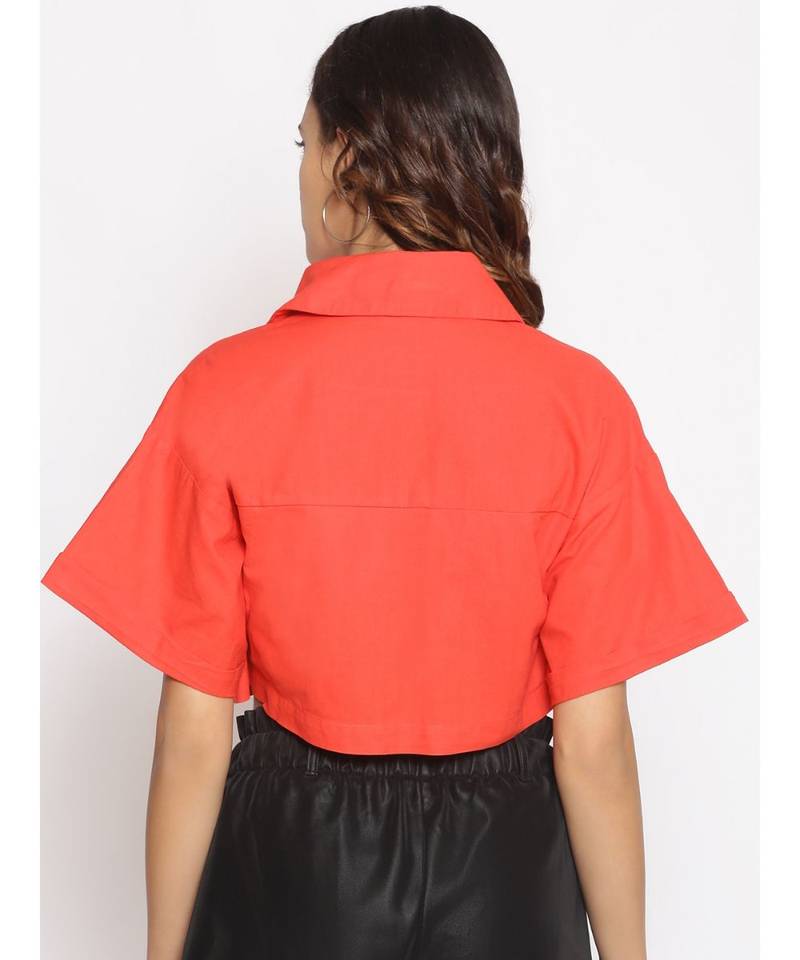 plain Red Cotton   Top