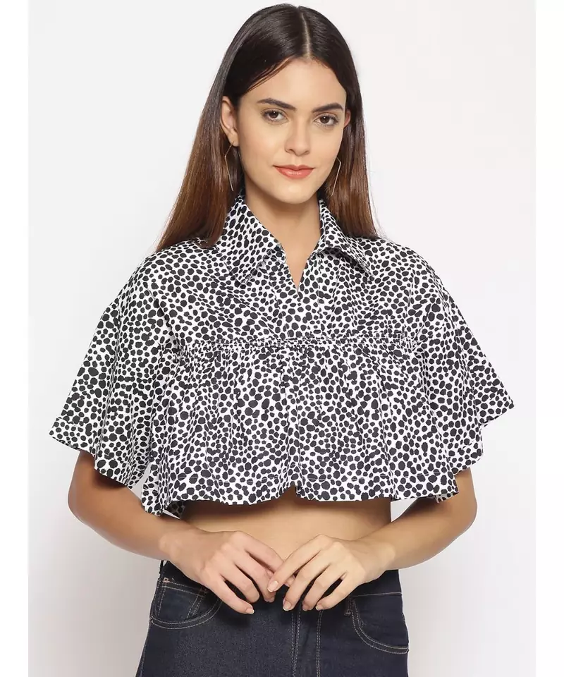 printed White Viscose   Top