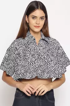 printed White Viscose   Top