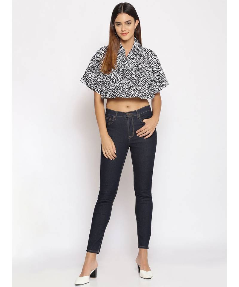 printed White Viscose   Top