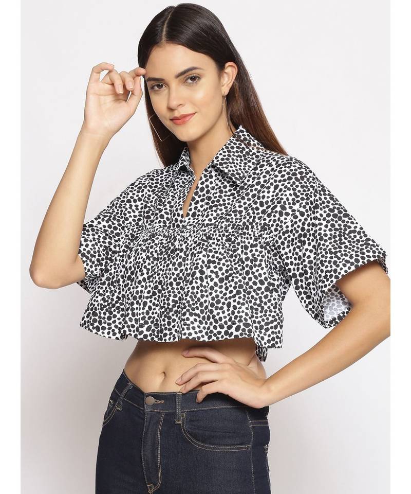 printed White Viscose   Top