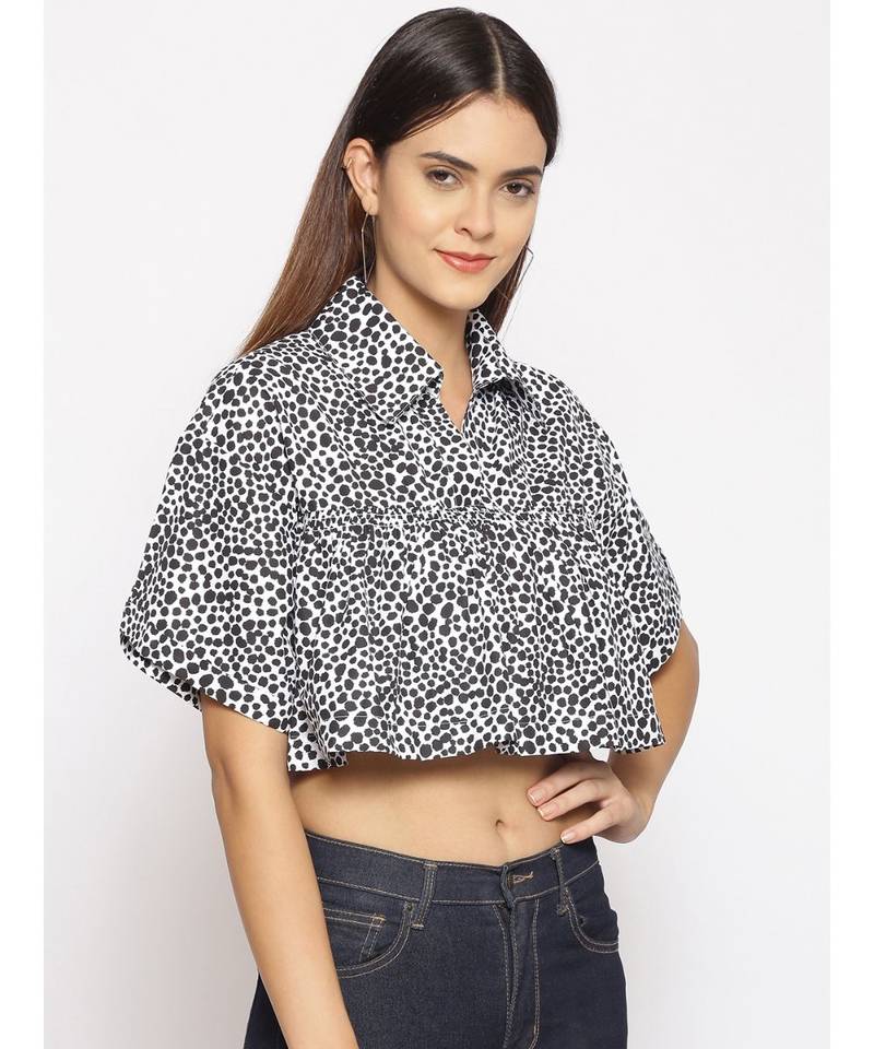printed White Viscose   Top