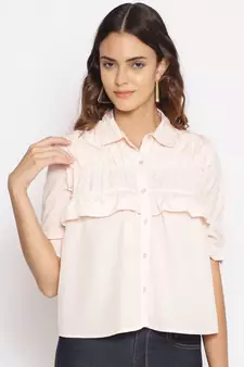 plain Pink Polyester   Shirt