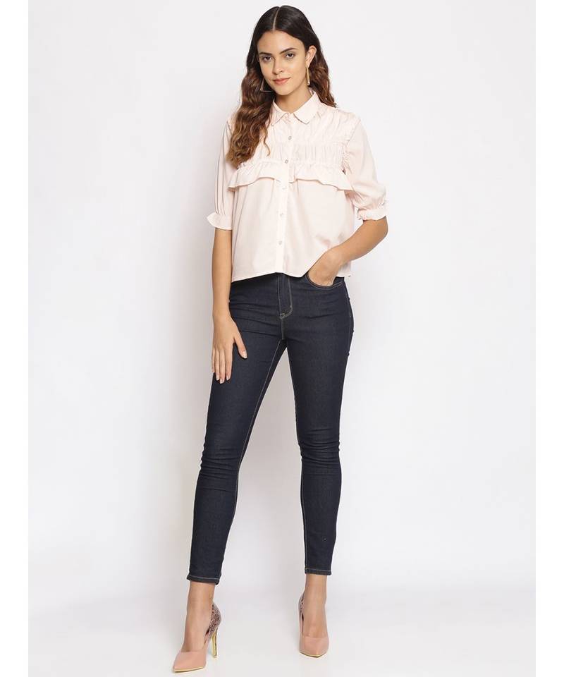 plain Pink Polyester   Shirt