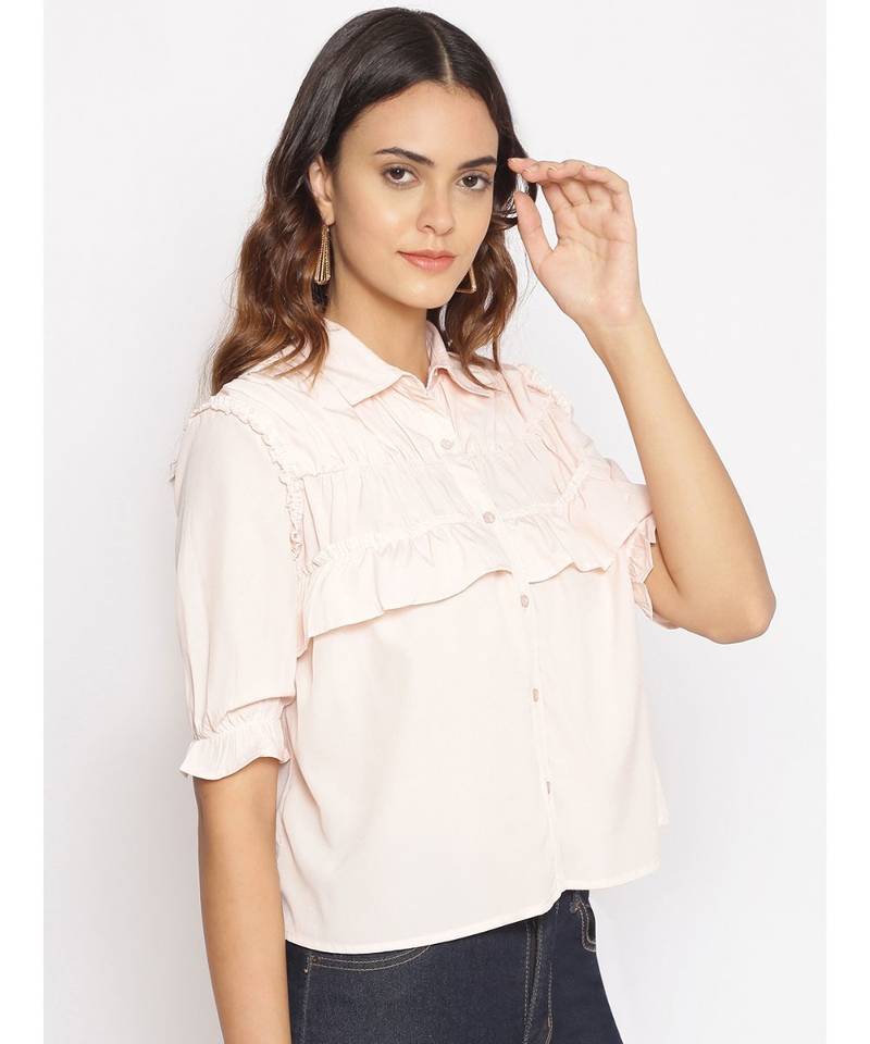 plain Pink Polyester   Shirt