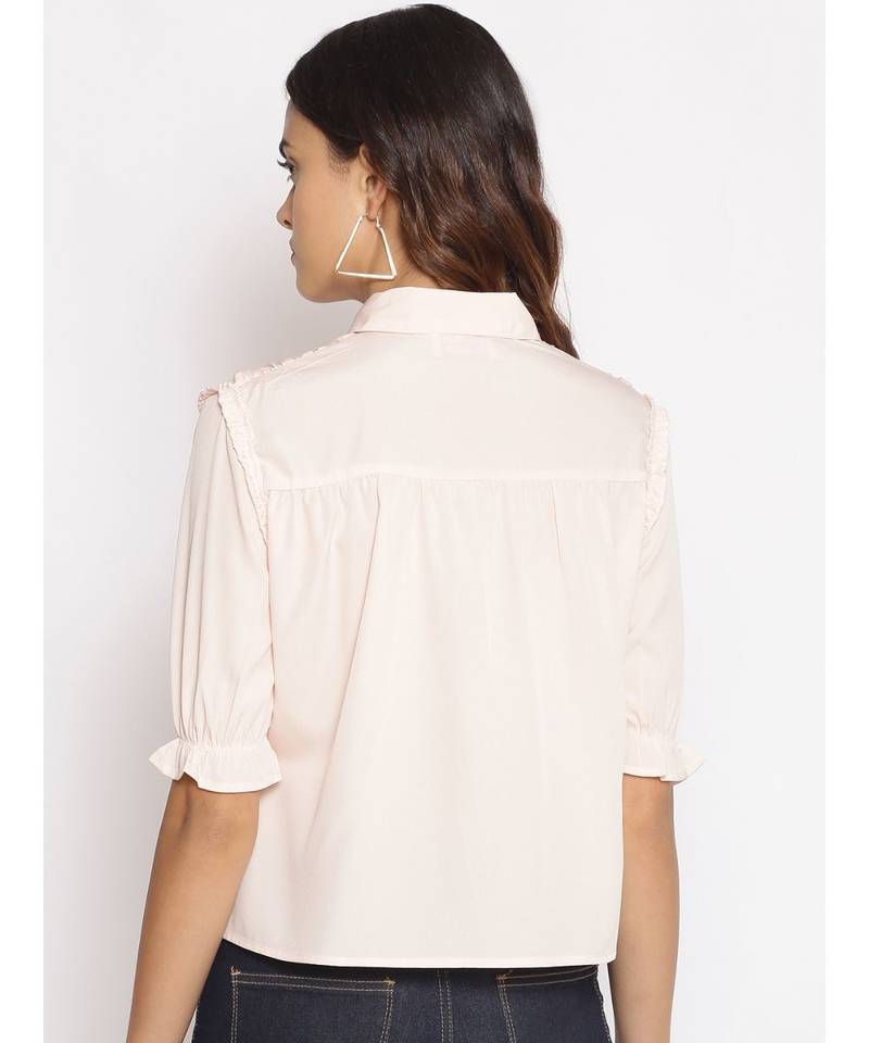 plain Pink Polyester   Shirt