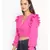 embroidered Pink Polyester   Top