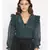 embroidered Green Polyester   Top