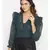 embroidered Green Polyester   Top