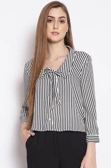 printed White Polyester   Shirt