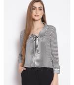 printed White Polyester   Shirt