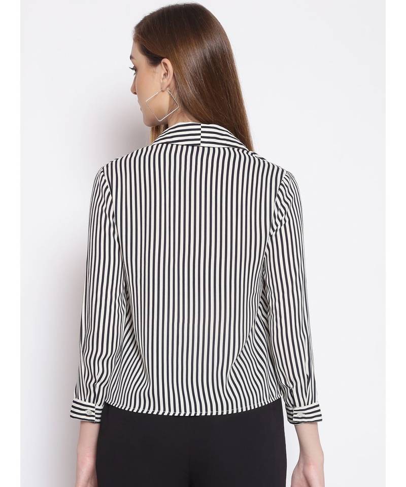 printed White Polyester   Shirt