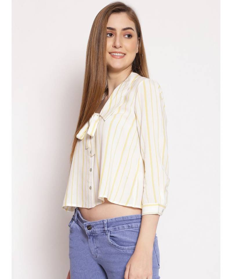 printed Yellow Viscose   Shirt