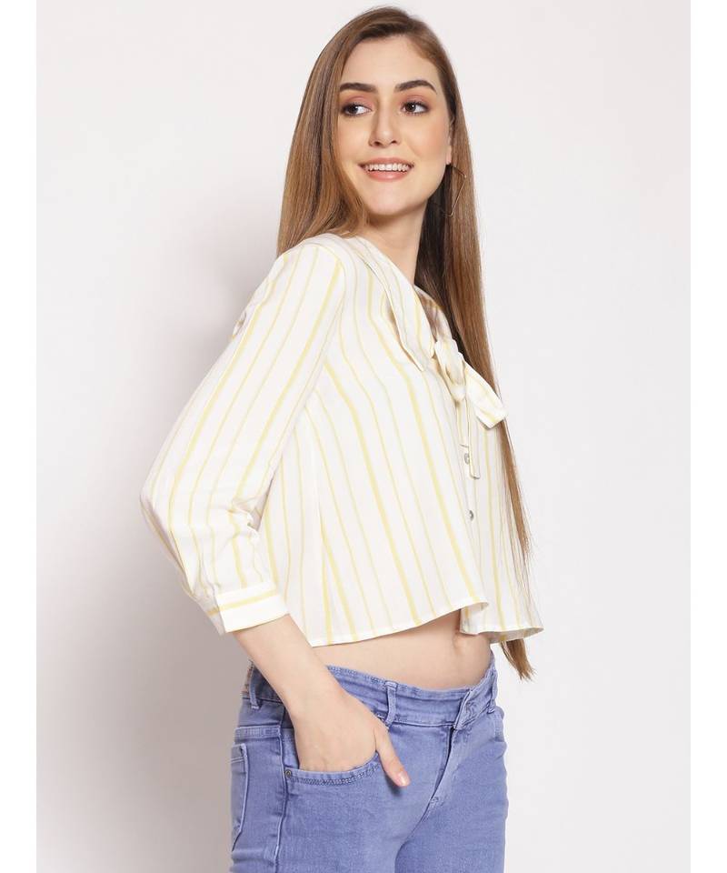 printed Yellow Viscose   Shirt