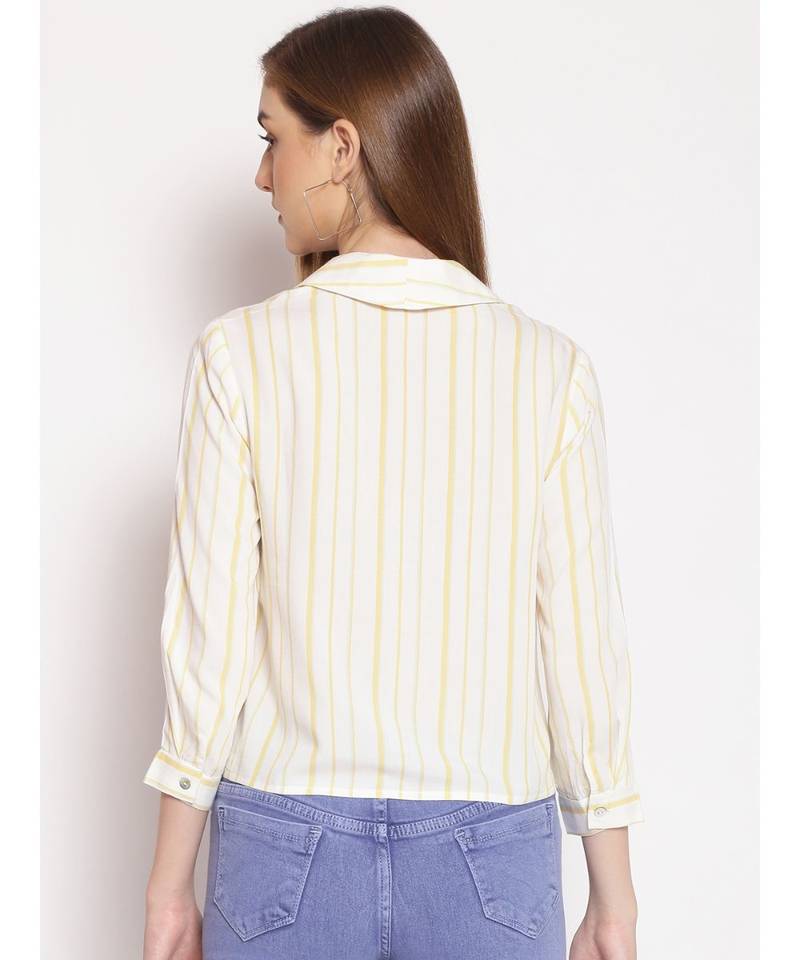 printed Yellow Viscose   Shirt