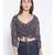 printed Black Polyester   Top