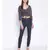 printed Black Polyester   Top